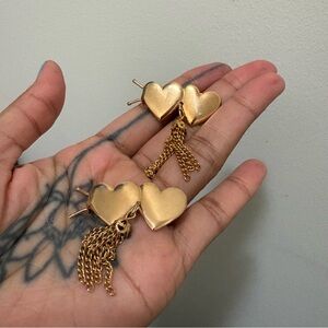 Vintage Gold Heart Chain Hair Pins